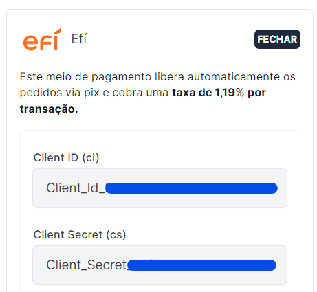 adicionar credenciais rifaweb
